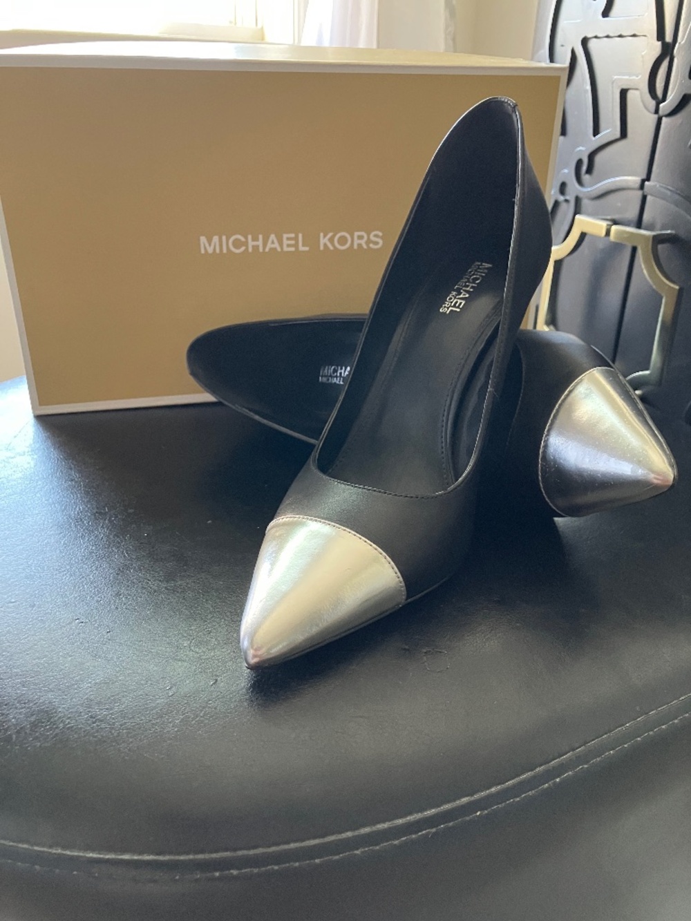 Michael Kors Black and Silver Heels
